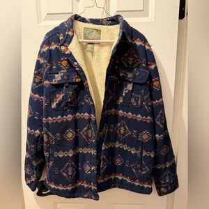 Men's Aztec Jacket with Sherpa Lining